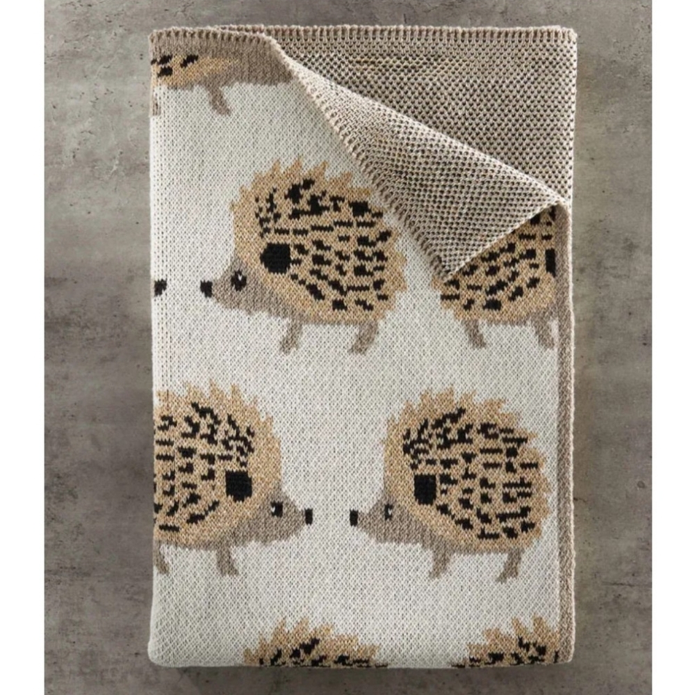 In 2 Green SEALED! NWT! Eco Baby Hedgehog Throw in Beige. 40"×30". R2S!!